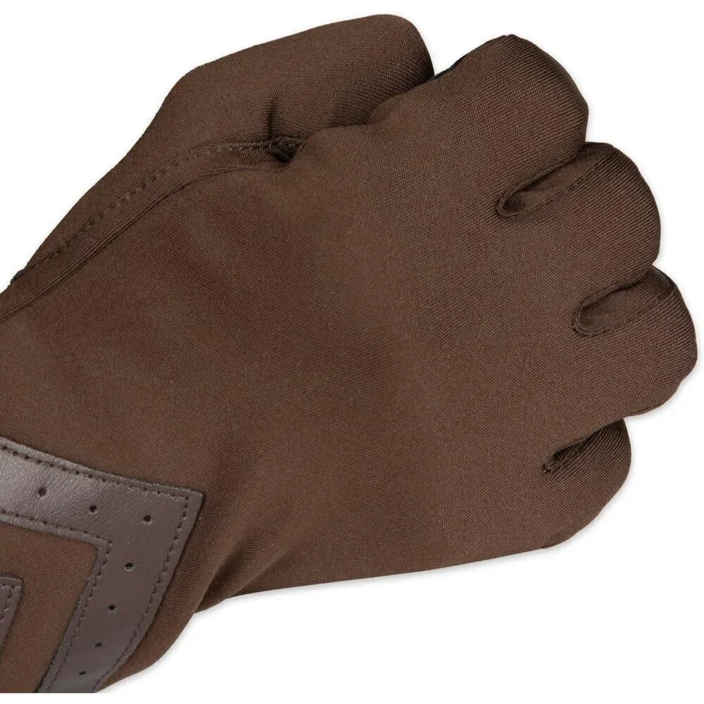 Women's Brown - Smartdri Spandex Gloves Warm Fleece Lined Chevron Touchscreen